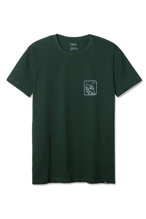 T-Shirt Estampada Folha Verde Escuro