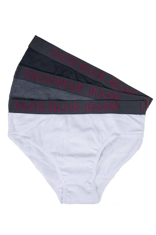 Kit De Cueca Slip Blue Jeans Preto/Grafite/Cinza