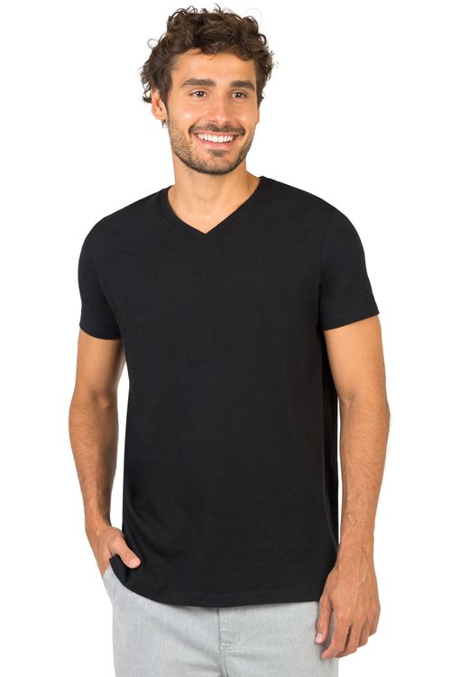 T-Shirt Básica Premium Sem Costura Preta