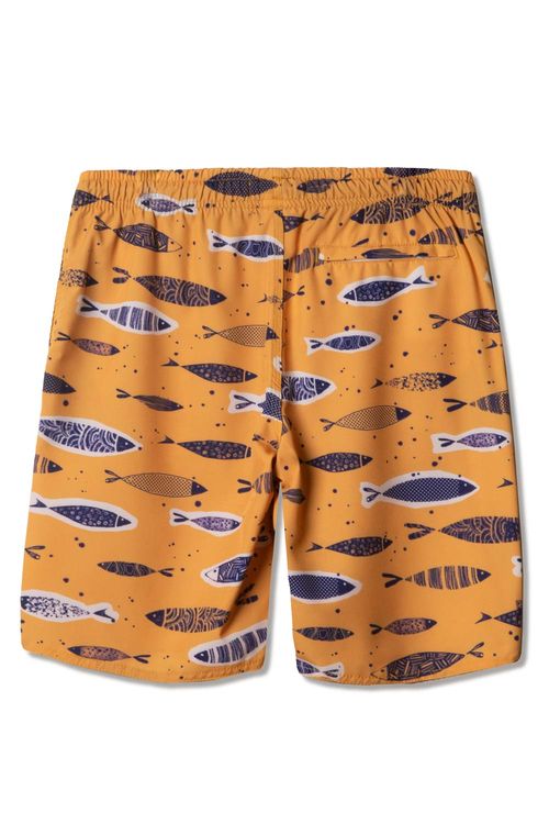 Short Infantil Estampado Fish Amarelo