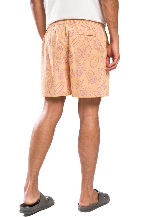 Short Estampado Hibiscus Amarelo