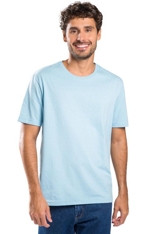 T-Shirt Básica Comfort Mescla Azul Turquesa