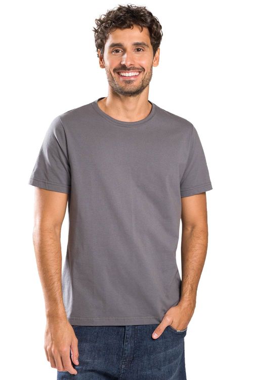 T-Shirt Básica Color Fit Cinza