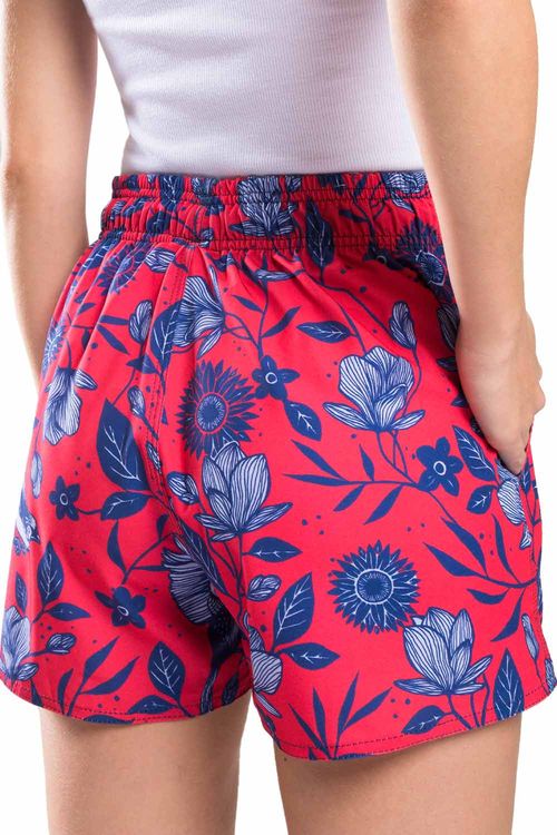 Short Estampado Bird Vermelho