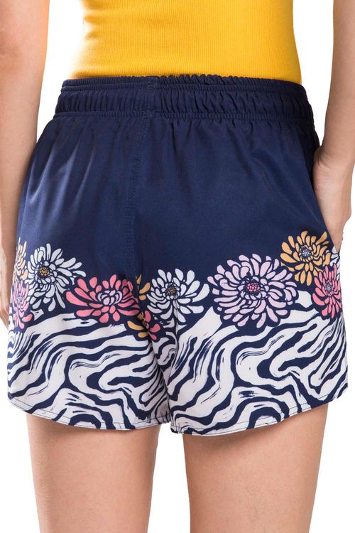 Short Estampado Wave Azul Marinho