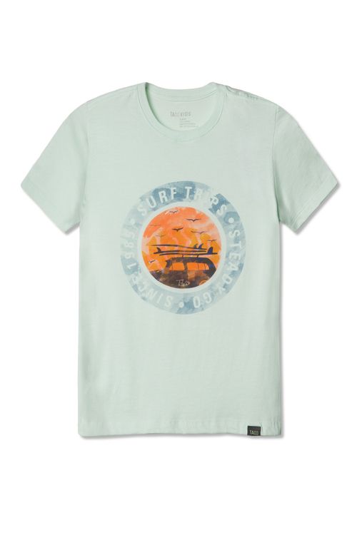 T-Shirt Infantil Estampada Verde Clara