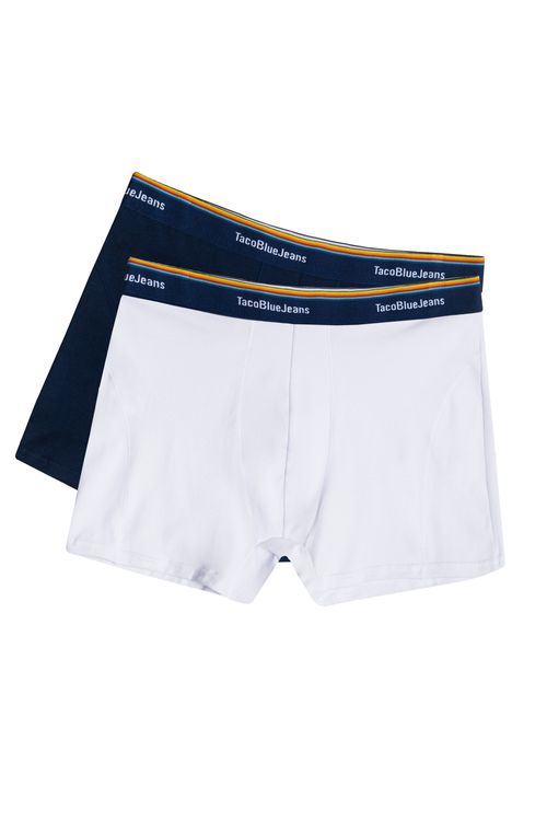 Kit De Cueca Boxer Azul Marinho/Branco