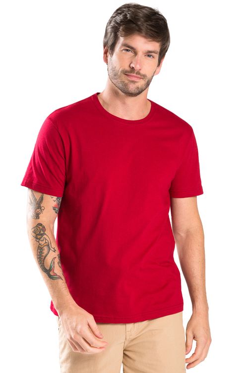 T-Shirt Básica Comfort Vermelho Escuro