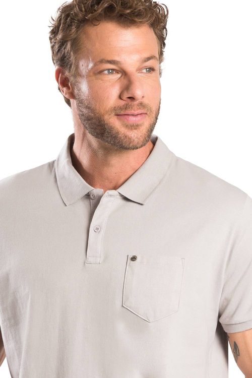 Polo Básica Flex Com Bolso Cinza