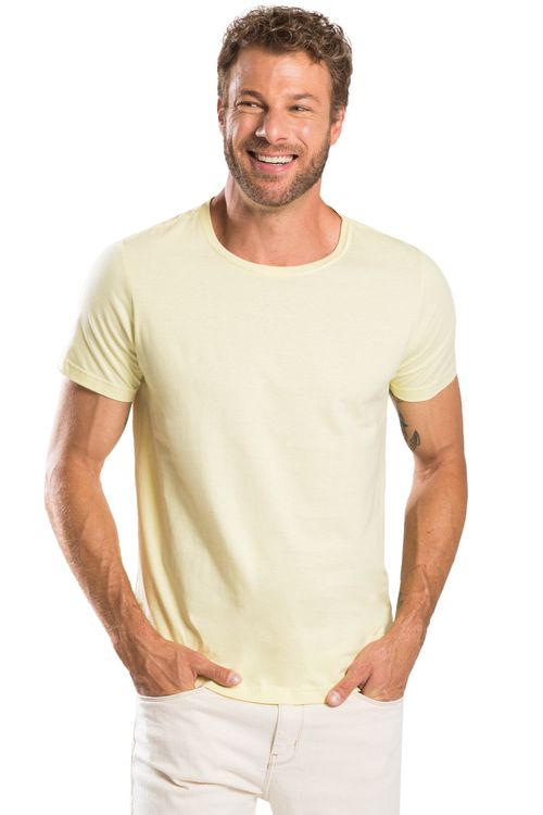 T-Shirt Básica Color New Fit Amarelo Claro