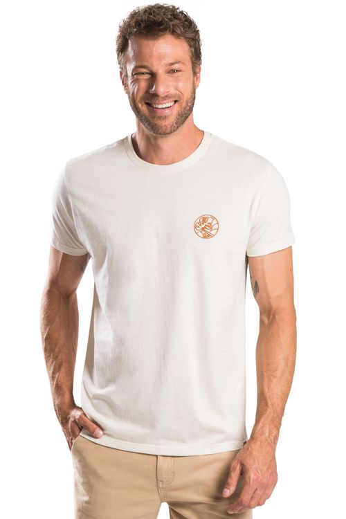 T-Shirt Estampada Relevo Folha Cru