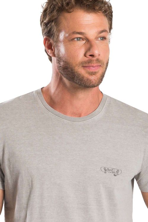 T-Shirt Estampada Cinza