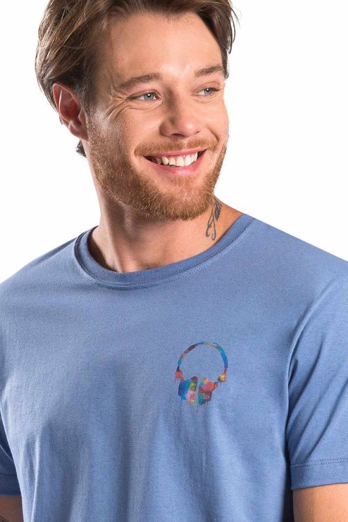 T-Shirt Estampada Music Collection Azul