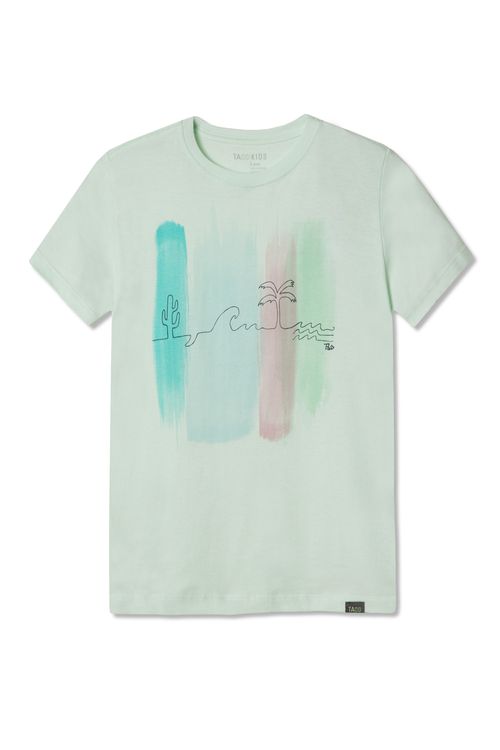 T-Shirt Infantil Pincéis Verde Clara