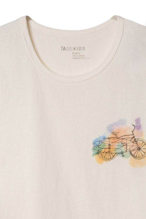 Regata Infantil Estampada Bike Off White