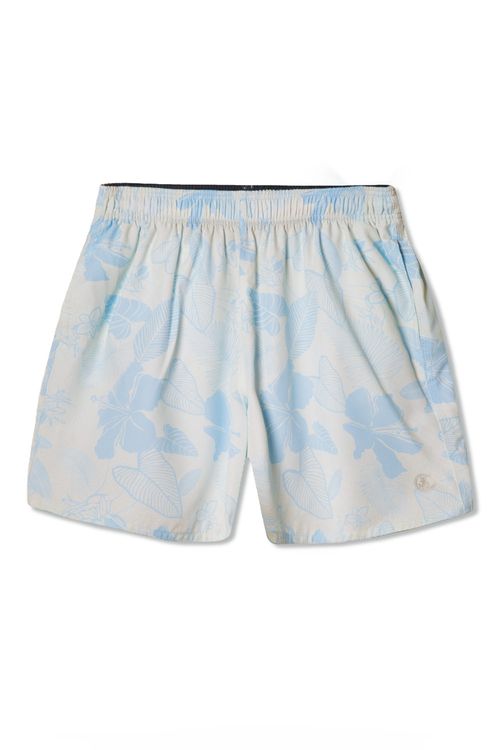 Short Estampado Hibisco Flex Off White