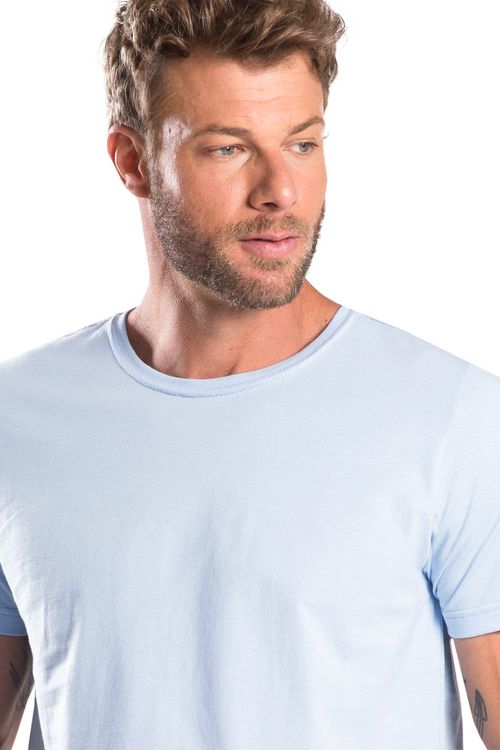 T-Shirt Básica Color New Fit Azul Claro