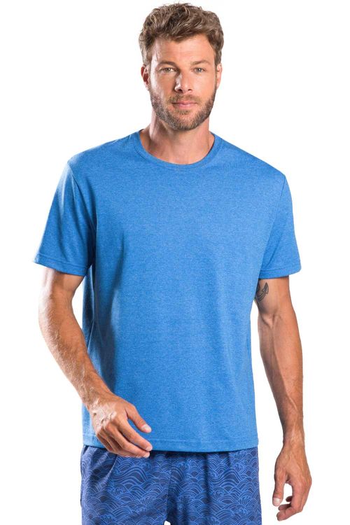 T-Shirt Básica Mescla Comfort Azul Royal