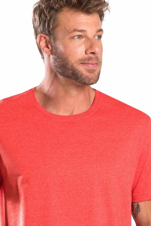 T-Shirt Básica Mescla Comfort Vermelho Claro