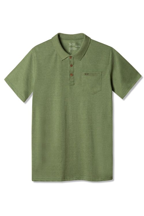 Polo Básica Mescla Com Bolso Verde Militar