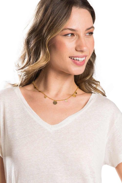 Blusa Gola v Viscolinho Branca