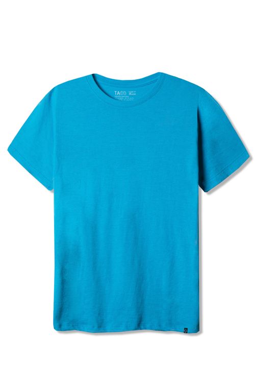 T-Shirt Básica Premium Sem Costura Azul Turquesa