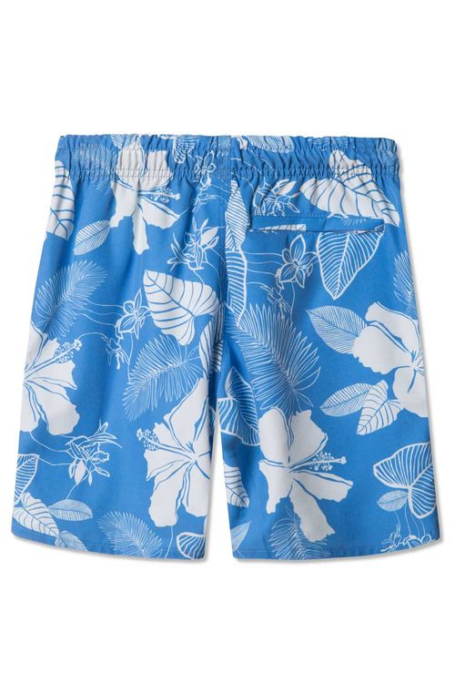 Short Infantil Estampado Floral Azul