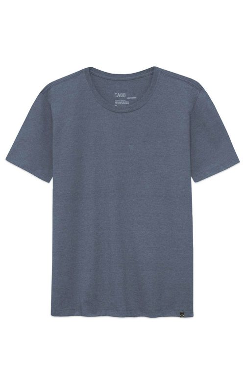 T-Shirt Básica Mescla Comfort Azul Escuro