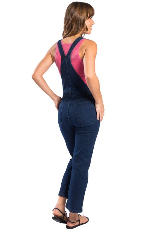 Jardineira Jeans Cropped Stone