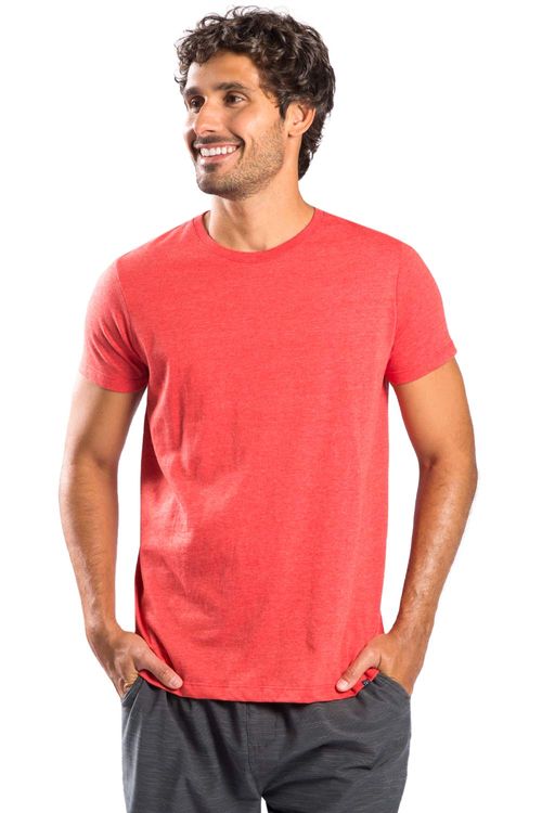 T-Shirt Básica Premium Sem Costura Vermelho Claro