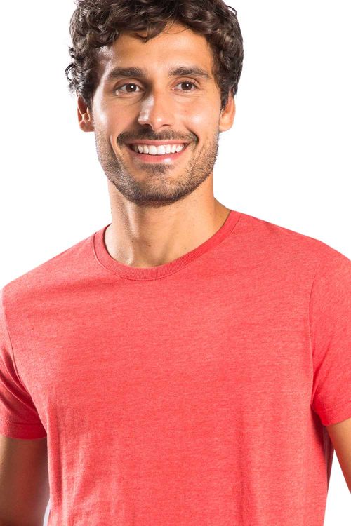 T-Shirt Básica Premium Sem Costura Vermelho Claro