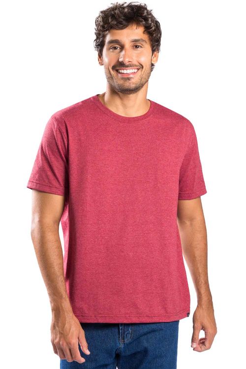 T-Shirt Básica Mescla Comfort Vermelho Escuro