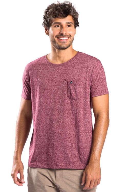 T-Shirt Especial Desfibrado Com Bolso Vinho