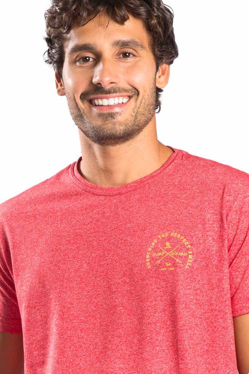 T-Shirt Estampada Molinê Surf Squad Vermelho Claro
