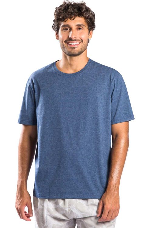 T-Shirt Básica Comfort Mescla Azul Marinho