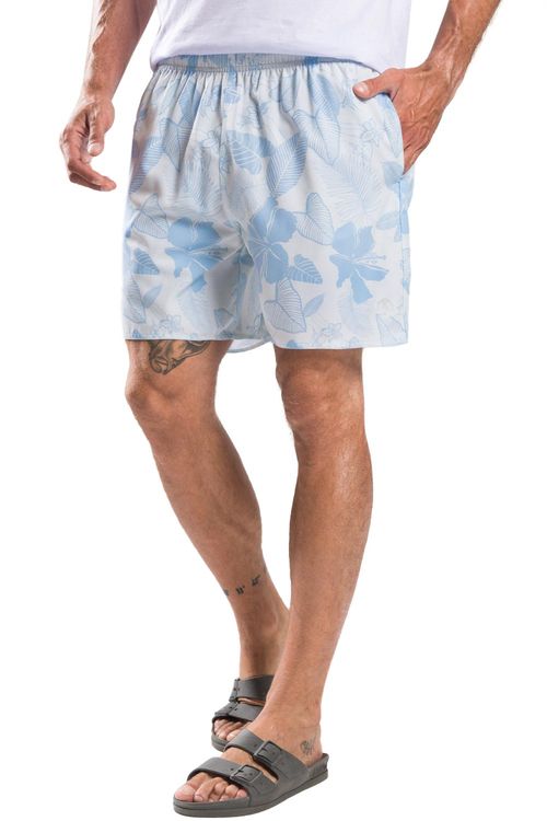 Short Estampado Hibisco Flex Off White