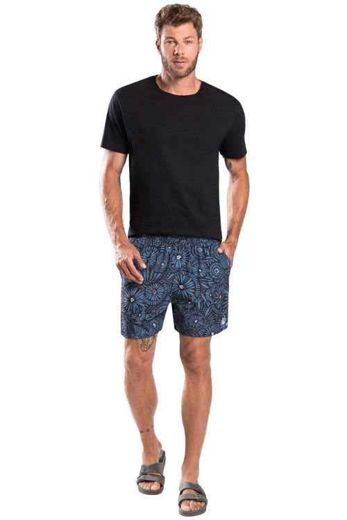 Short Estampado Flower Preto