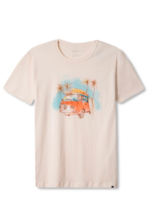 T-Shirt Estampada Kombi Aquarela Off White