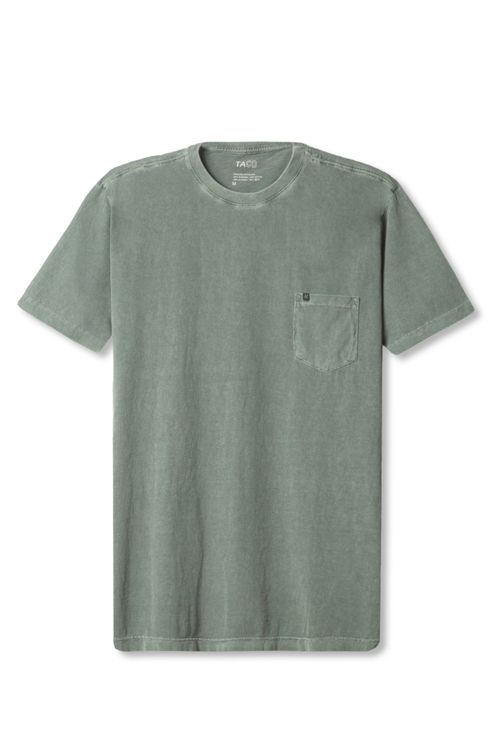 T-Shirt Estonada Com Bolso Verde Musgo