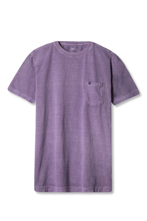 T-Shirt Estonada Com Bolso Roxo