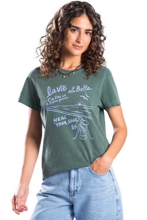 Blusa Estampada La Vie Verde Musgo