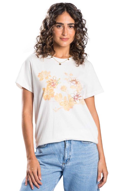 Blusa Estampada Flower Off White