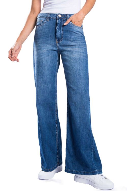 Calça Jeans Wide Leg Destroyer