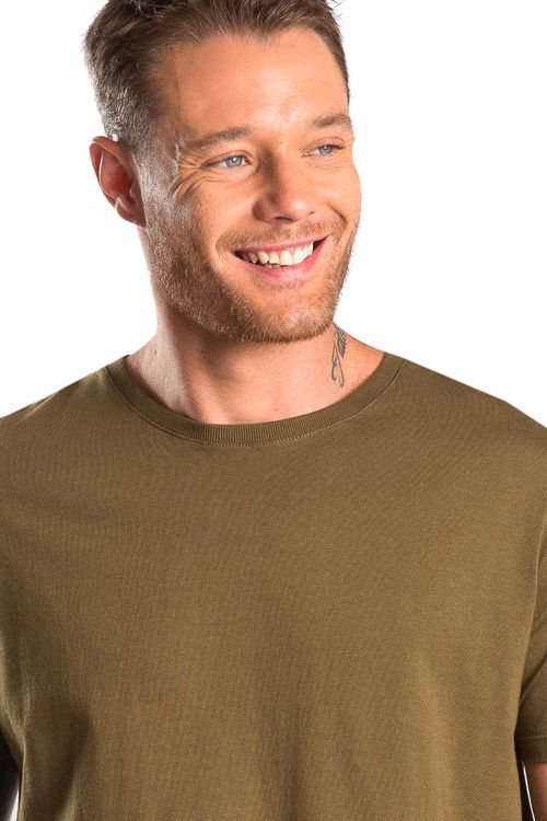 T-Shirt Premium Fit Sem Costura Verde Musgo