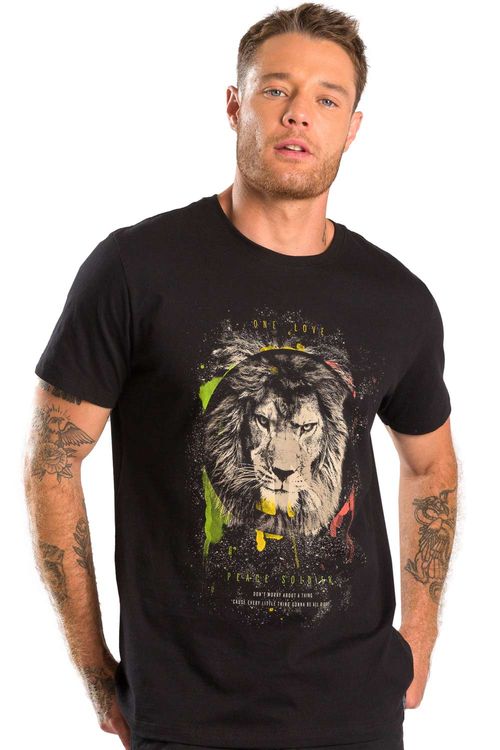 T-Shirt Estampada One Love Preto