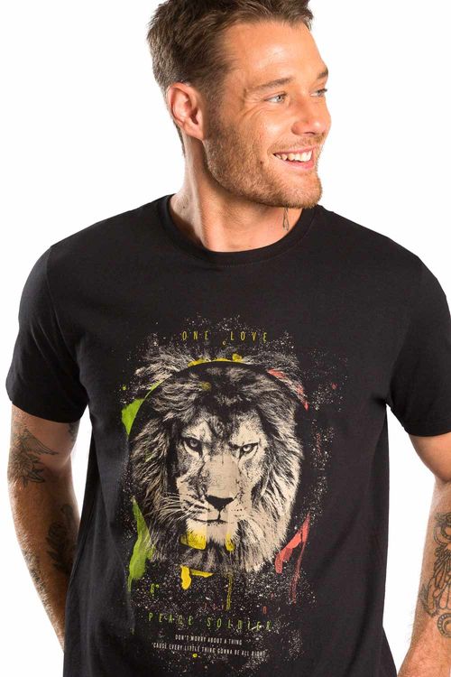 T-Shirt Estampada One Love Preto