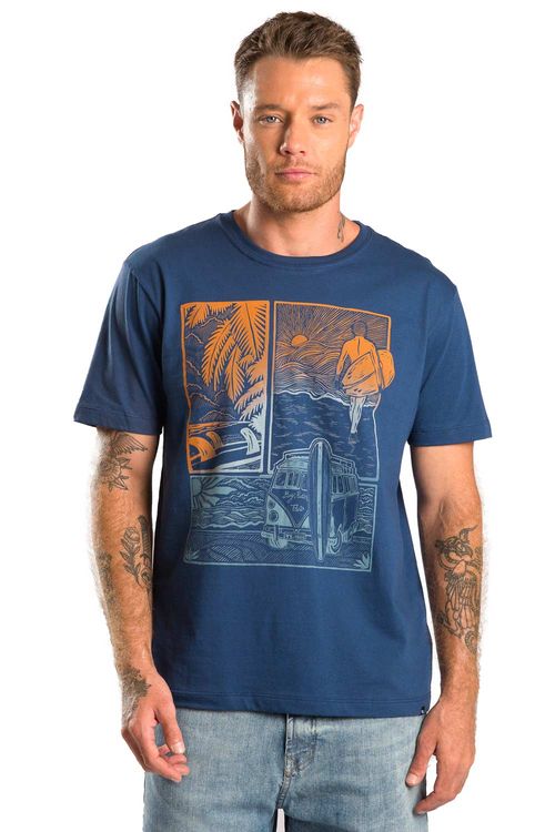 T-Shirt Estampada Hq Azul