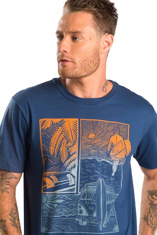 T-Shirt Estampada Hq Azul