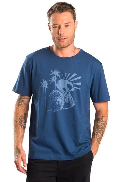 T-Shirt Estampada Bike Azul