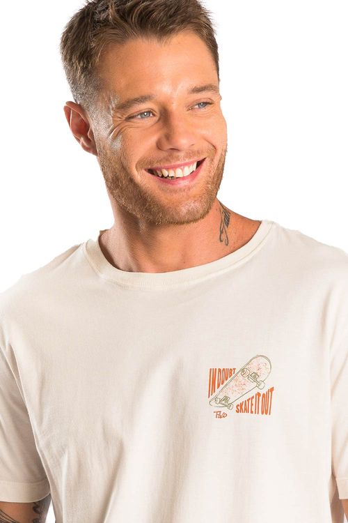 T-Shirt Estampada Skate It Out Off White